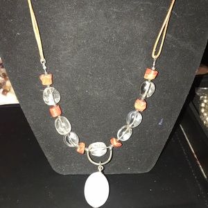 Aurastella red coral and howlite Necklace